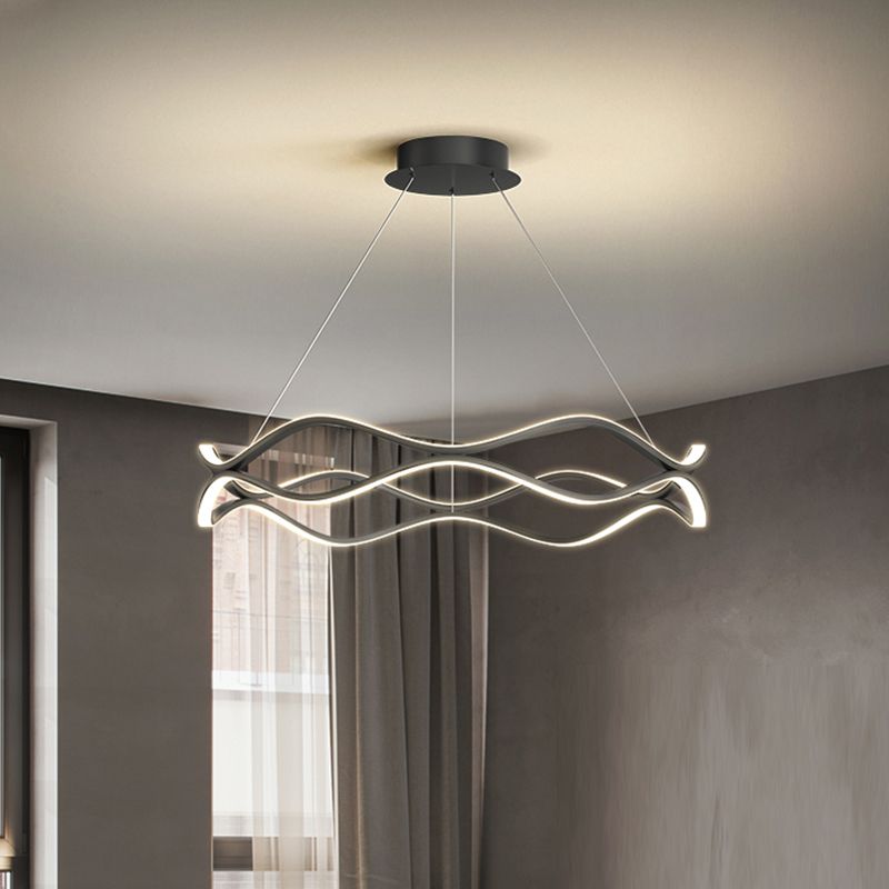 Twisting Shade Metal Chandelier Lights Modern 2- Light Chandelier Lighting Fixtures