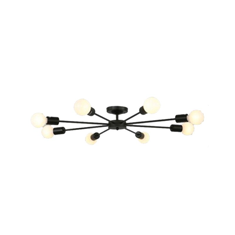 Industrial Starburst Flush Mount Ceiling Light Metal Multiple-Light Flush Light
