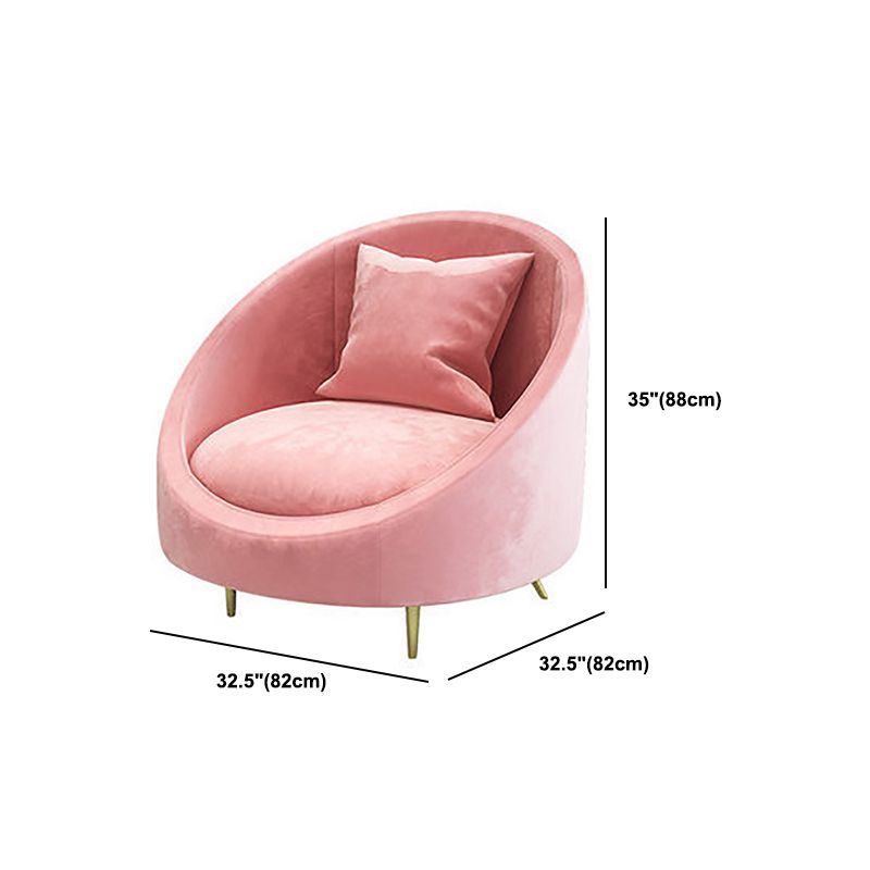 Velvet Curved Sofa Contemporary Sloped Arm Sofa for Living Room