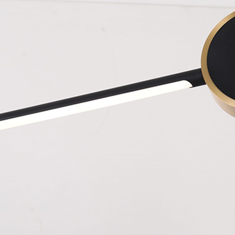 Black metal eiland licht modern 1-head lineair restaurant hangende lamp met acryl schaduw