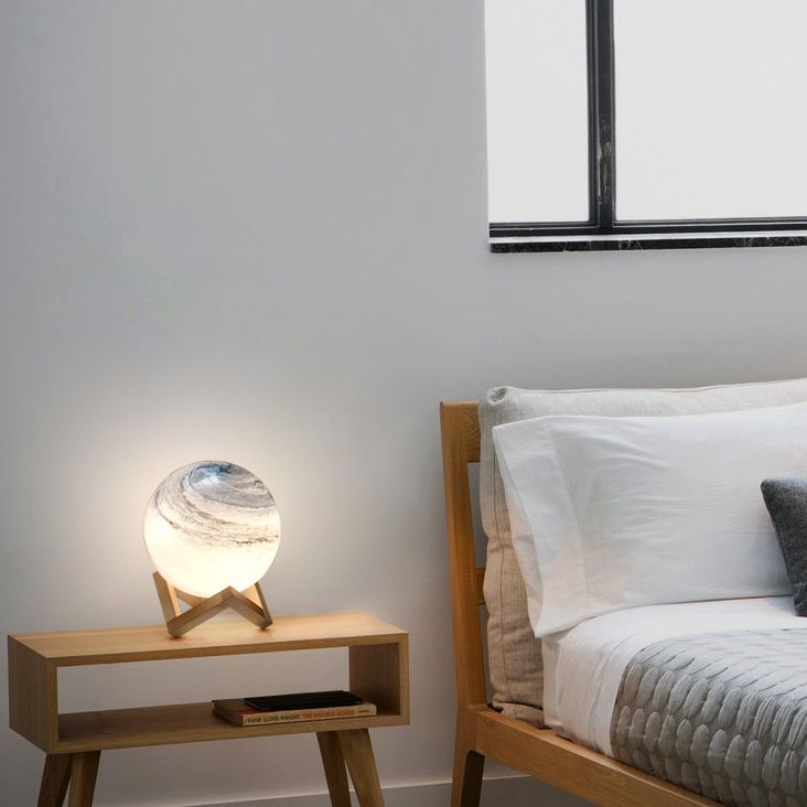 Lampada da tavolo da soggiorno in vetro a 1 lampadina con illuminazione notturna creativa e moderna