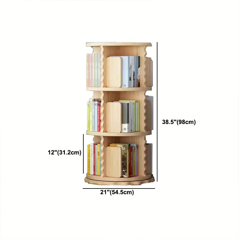 Wooden Rotatable Geometric Bookshelf Modern Home Closed Back Bookcase