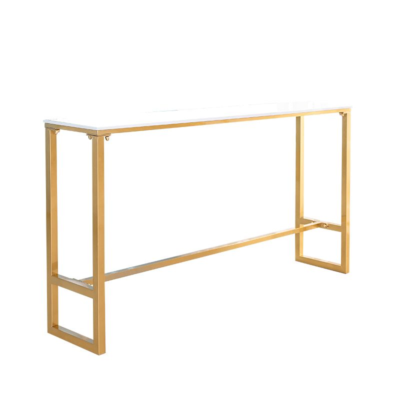 Glam Rectangle Pub Set 1/4/7 Pieces Faux Marble Bar Table with Upholstered Stools