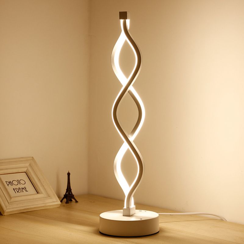 Water Wave Acrylic Table Lamp Minimalist Integrated LED Night Stand Light for Bedroom