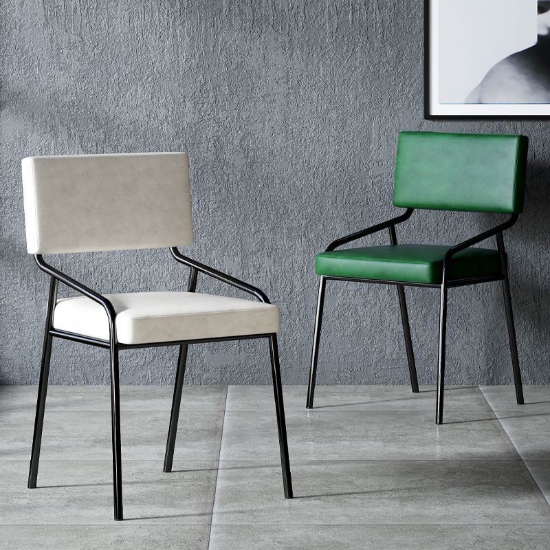 PU Leather Dining Chairs Industrial Style Open Back Armless Chair for Dining Room
