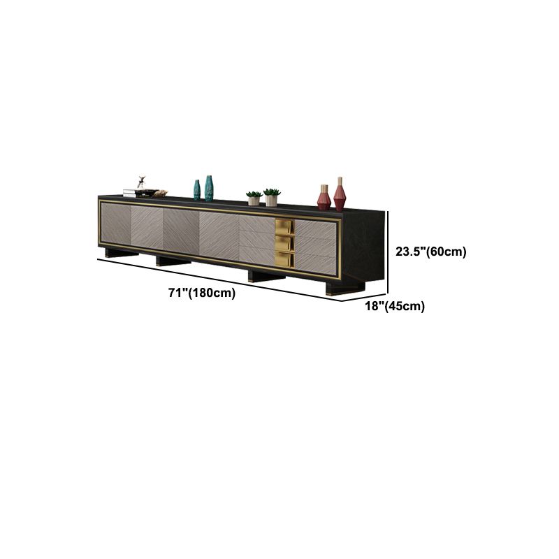 Glam Style Stone TV Stand Enclosed Storage TV Cabinet with 3 Drawers