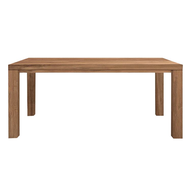 Modern Solid Wood Khaki Dining Table Rectangle Kitchen Dining Table with 4 Legs Base