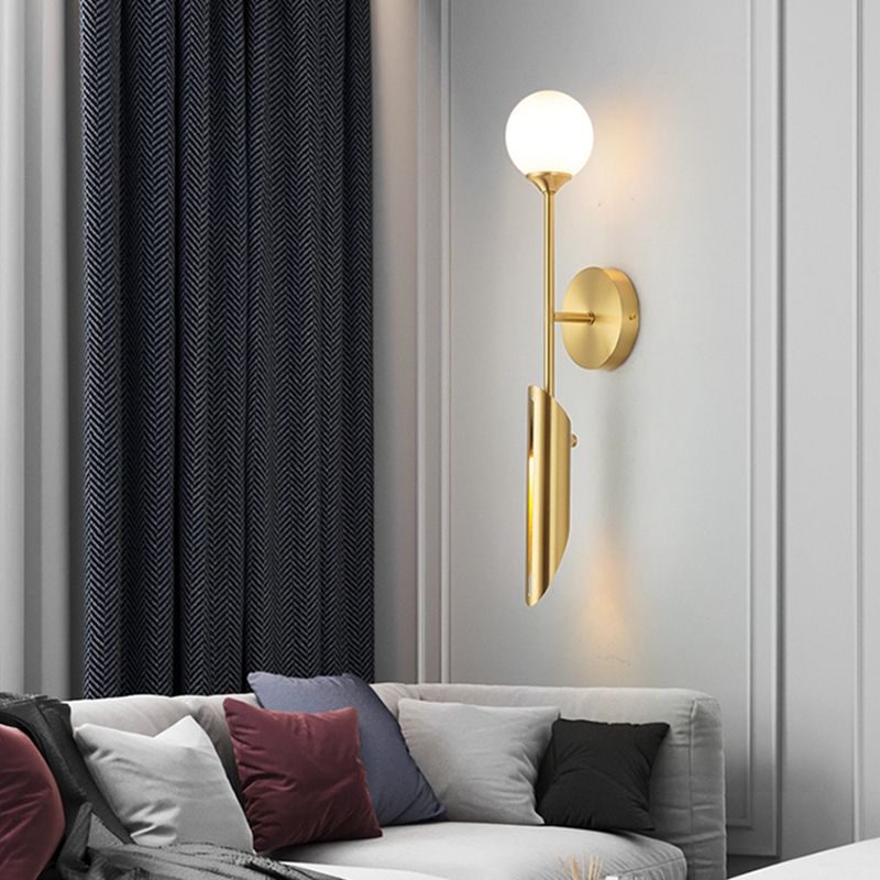 Modern Style Wall Sconce 2 Light Glass Globe Wall Sconce Lighting for Bedroom