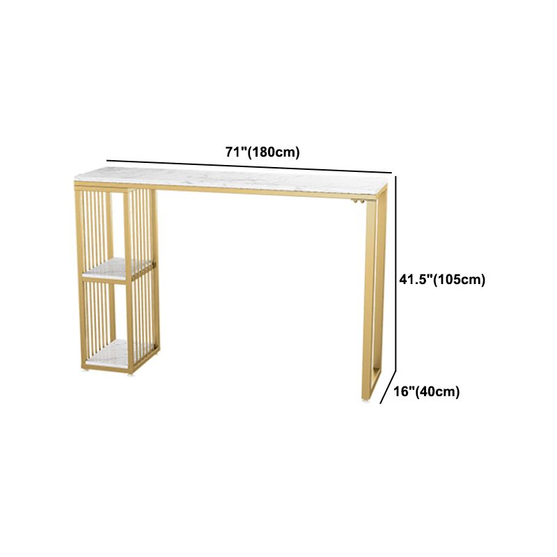 Glam 1/2/3 Pieces Metal Bar Table Set Rectangle Bar Table with High Stools for Home