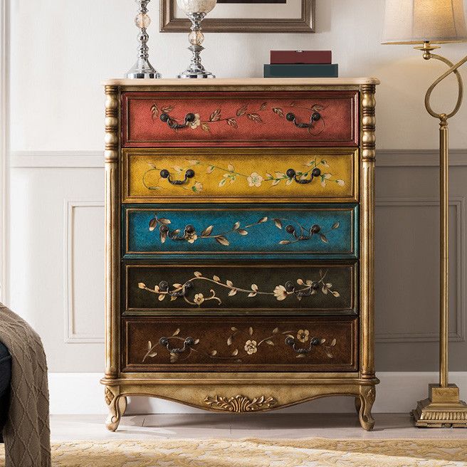 Traditional Storage Chest Solid Wood Dresser with 3/4/5 Drawers , 13.65 Inch W