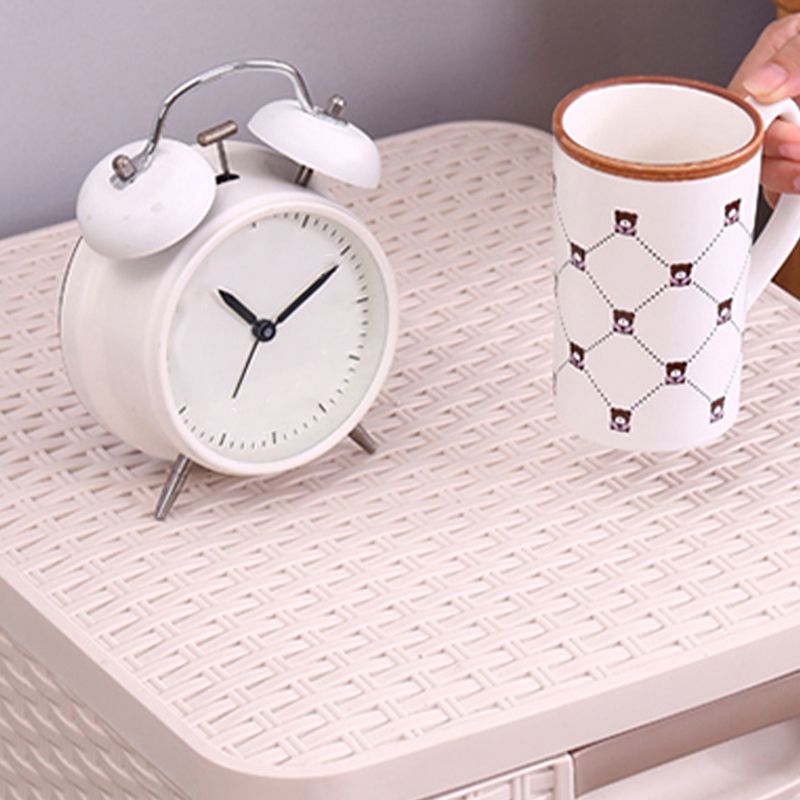 Plastic Beige Non-Hanging Armoire Modern Storage Cabinet for Bedroom