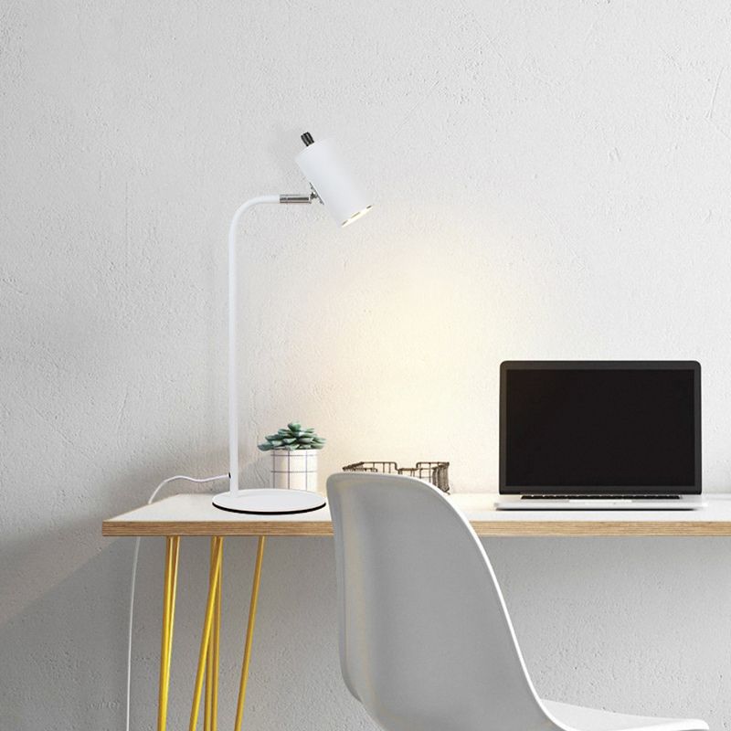 Lampe de table de cylindre moderne métal 1 lampes à table légère pour l'étude