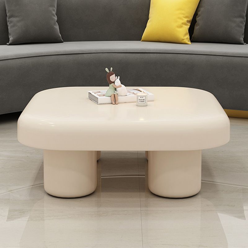 Wood Square Coffee Cocktail Table White 4 Legs Coffee or End Table