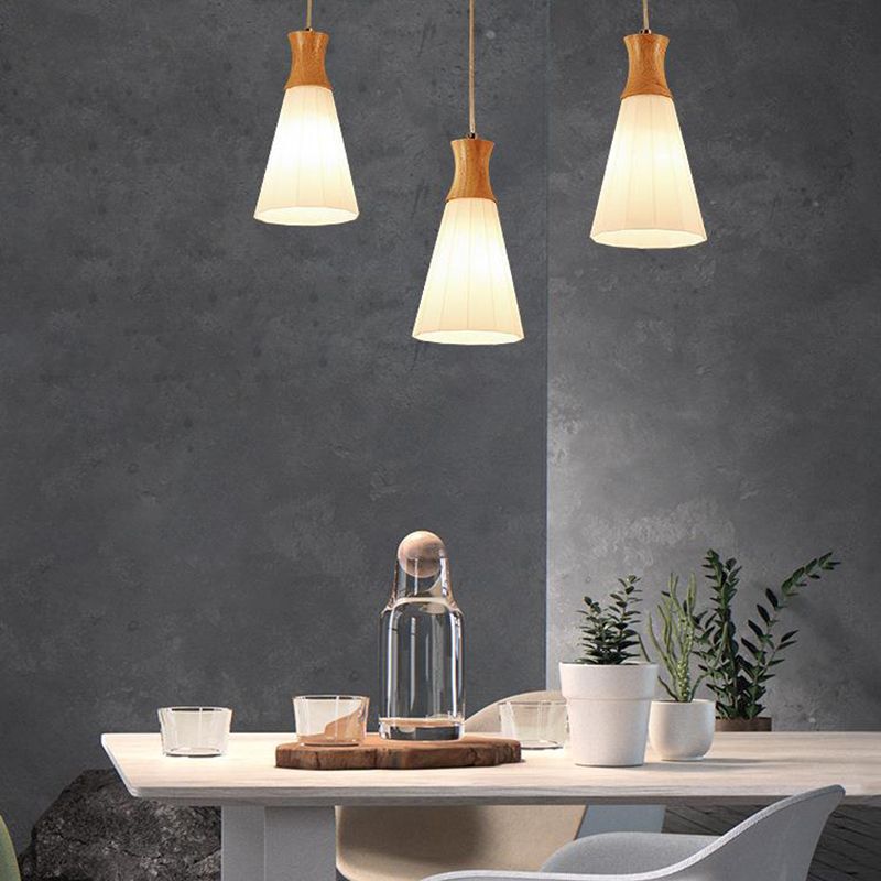 Moderner Stil hängend hängendes helles Holz und Glasanhänger Licht für Schlafzimmer Küche