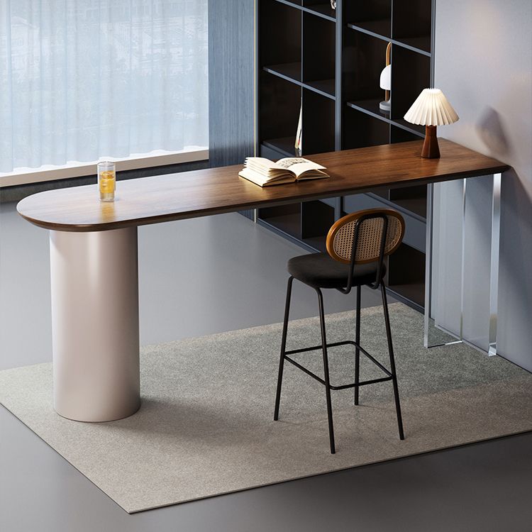 Industrial 1/2 Pieces Bar Table Set Rectangle Pine Wood Counter Table with High Stools