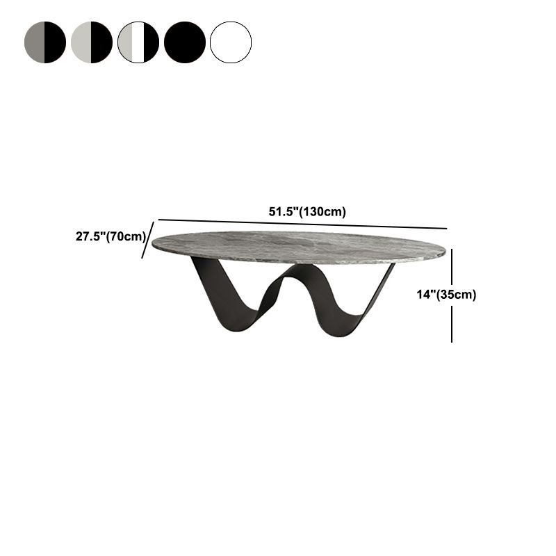 Glam Abstracts Cocktail Table Oval Coffee Cocktail Table for Home