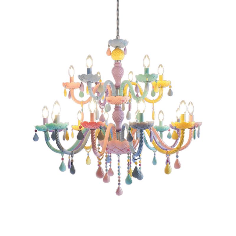 Nordic Macron Chandelier Candle Pendant Lighting Fixtures for Child Room