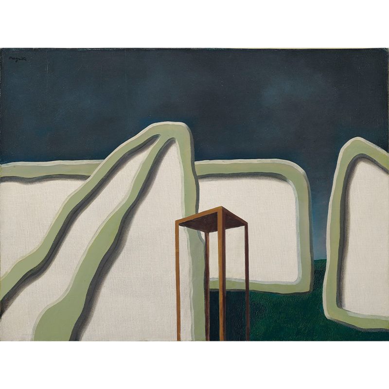 Rene Magritte Le Prisonnier Murals Green-White Surrealism Wall Decor for Bedroom