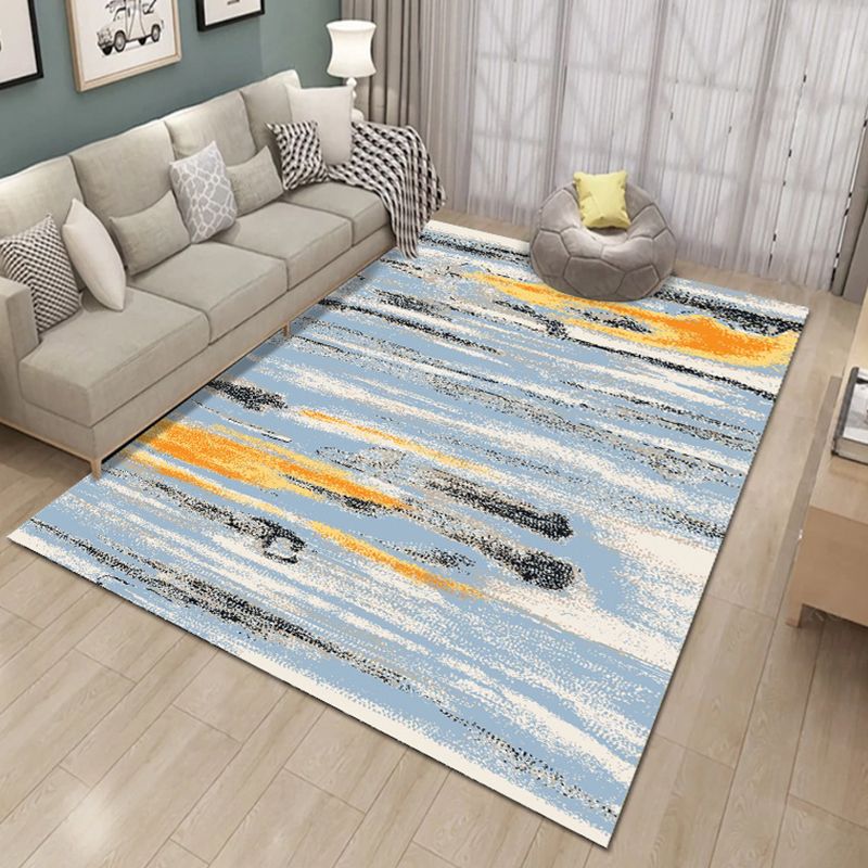 Bold Modern Carpet Abstract Print Area Rug Non-Slip Polyster Rug for Home Decoration