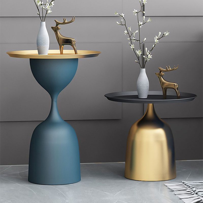 11.8" inch Wide Mid-Century Sofa Side Accent Table Metal Pedestal End Table