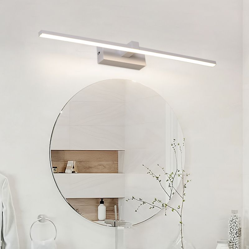 Luz de pared de metal de forma lineal Luz de montaje de pared de espejo de luz simple estilo moderno
