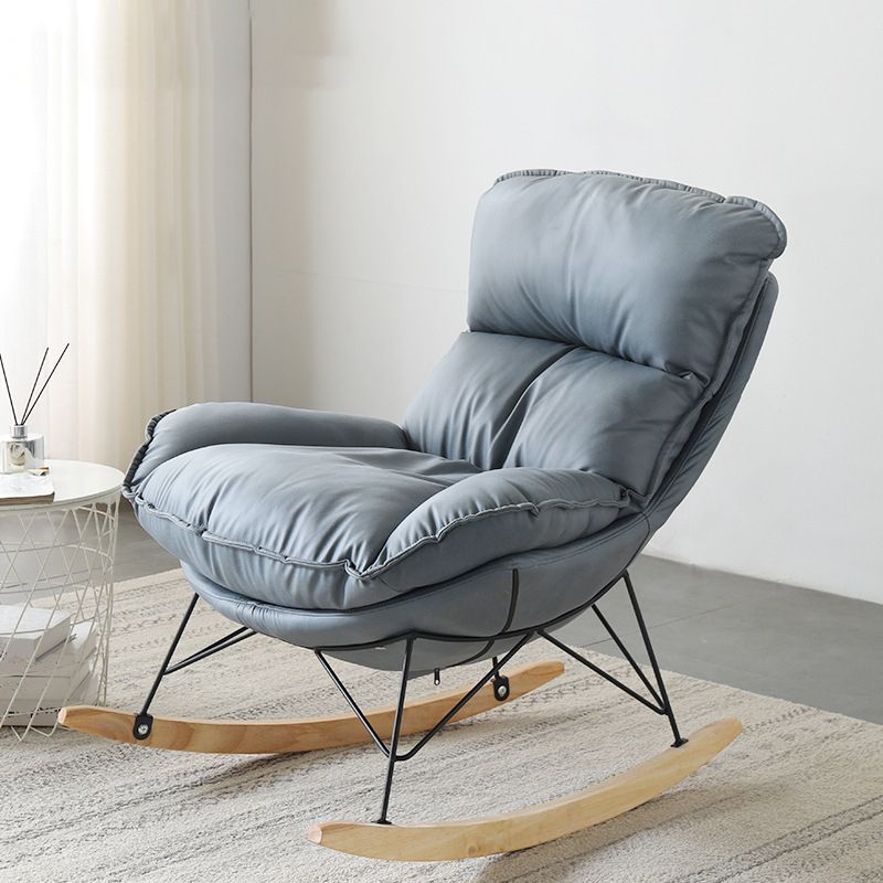 Contemporary Nursery Rocking Chair Indoor Sofa Rocking Chair with Ottoman and Cushion