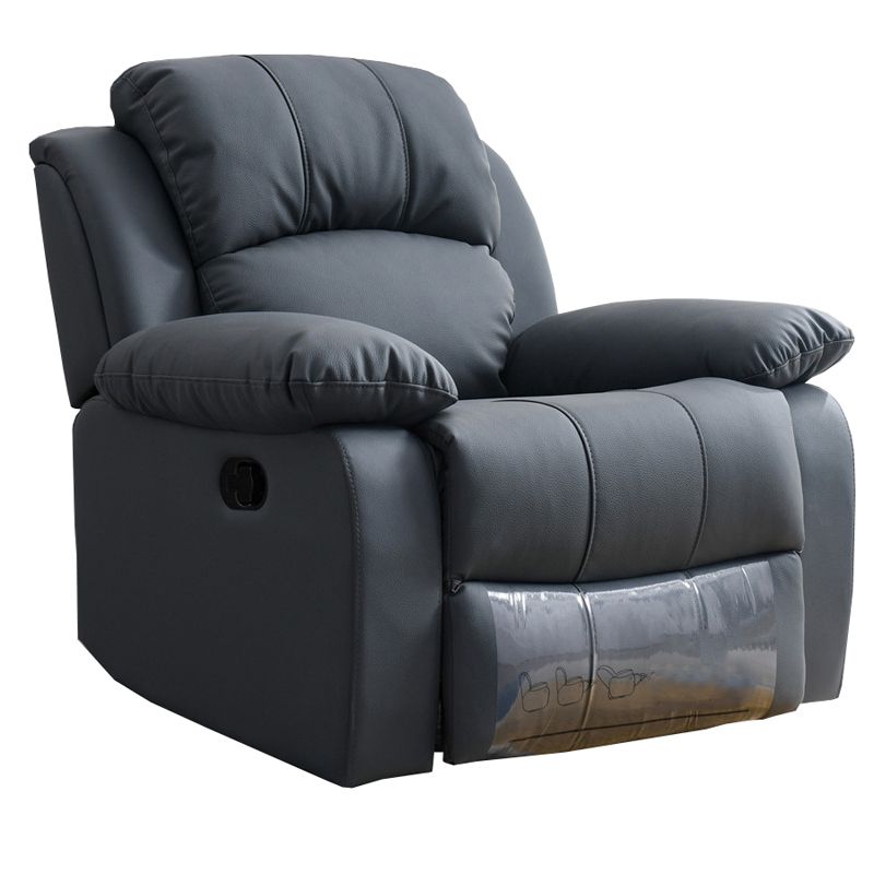 Solid Color Home Theater Recliner Bonded Leather Contemporary Chair for Home