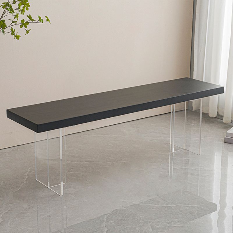 Contemporary Solid Wood Bench Black Seating Bench with Acrylic Base