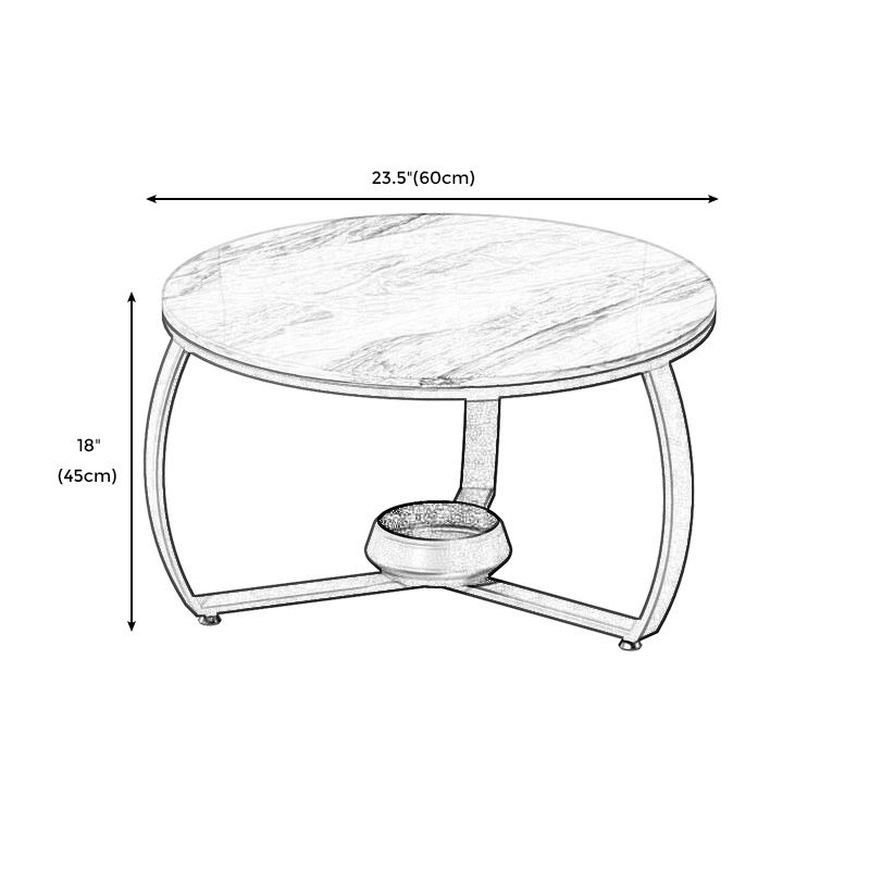 Round Cross Legs Coffee Table  Contemporary  Cocktail Table for Home