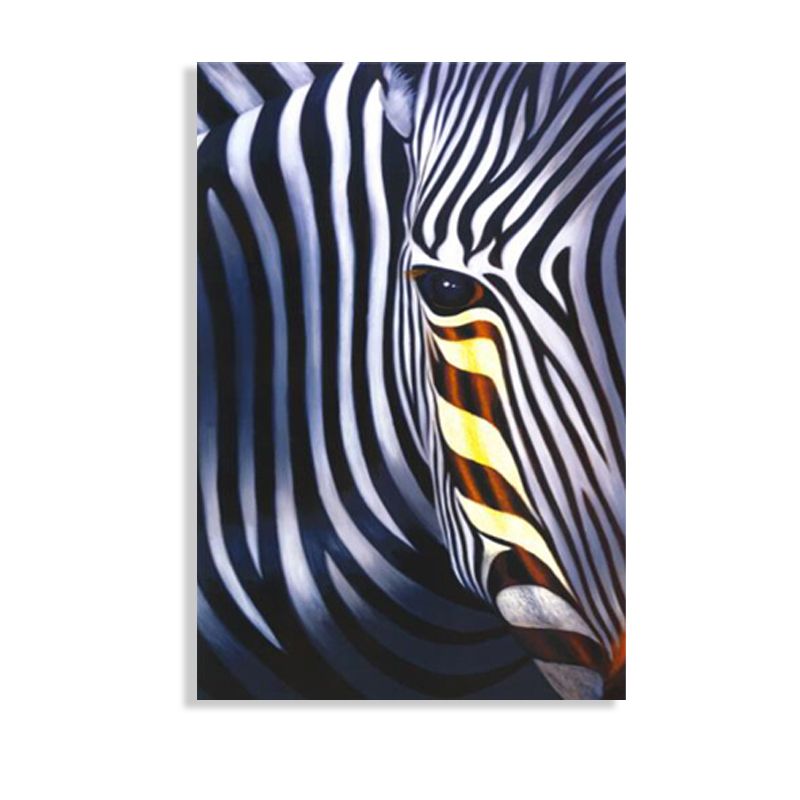 Zebra Head Wall Art Blue Canvas Print Wall Decor, Textured, Multiple Sizes Available