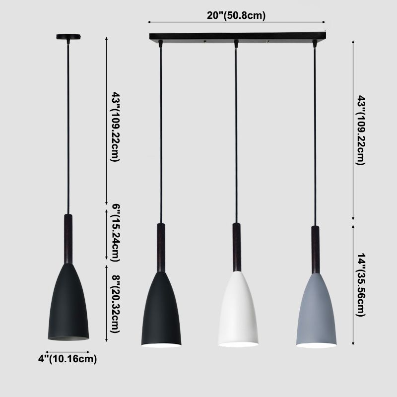 Cone Macaron Pendant Light in Modern Creative Style Lacquered Aluminium Hanging Lamp