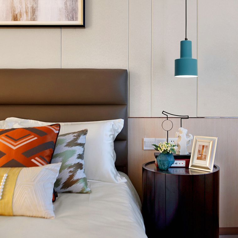 Cilindro de luz colgante de Macaron Loft Cilindro 1 Cabezal Costeo metálico de la sala de reuniones para la sala de reuniones