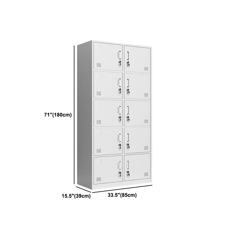 Contemporary Wardrobe White Colour Steel Wardrobe Closet with Doors