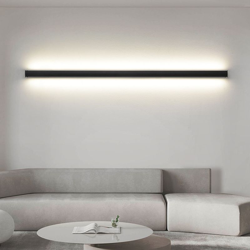 Linearer Wandleuchte moderne Metall 1 Lichtwand montieren Licht in Schwarz