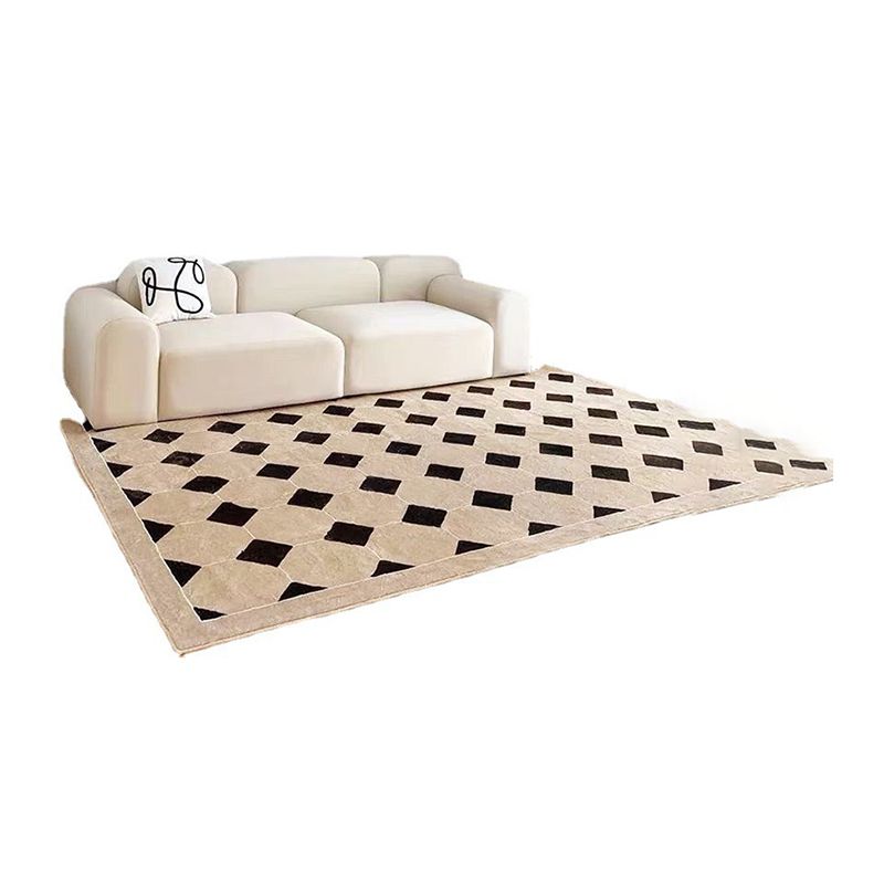 Alfombra de rombo marrón alfombra simple alfombra sin deslizamiento para decoración del hogar