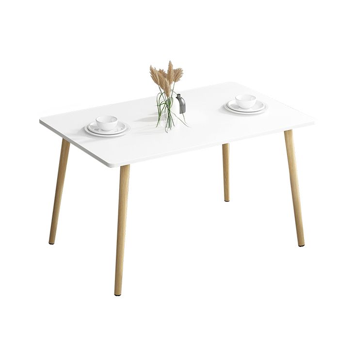 Altura estándar Madera Top Cining Set con 4 patas de madera marrón claro para muebles de comedor