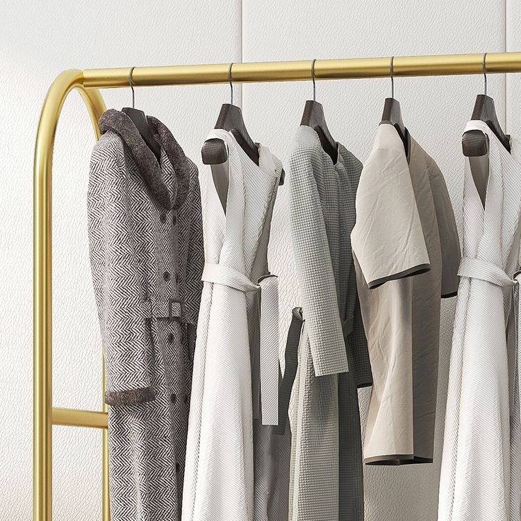 Modern Plain Clothes Hanger Storage Shelving Metal Coat Rack with Castors