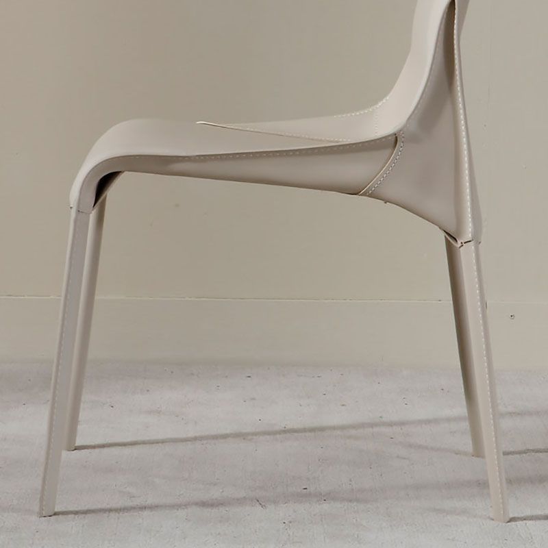 Contemporary Leather Dining Armless Chair Metal Dining Chair for Restaurant Use