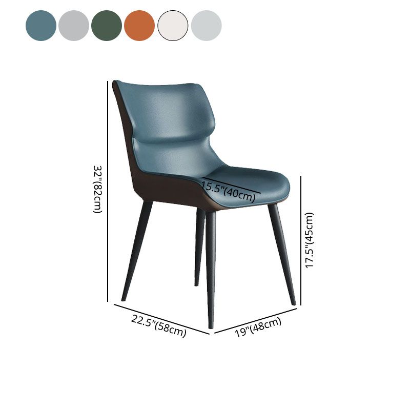 Sillas de comedor de cuero estilo moderno Butacas Parsons con respaldo (juego de 2)