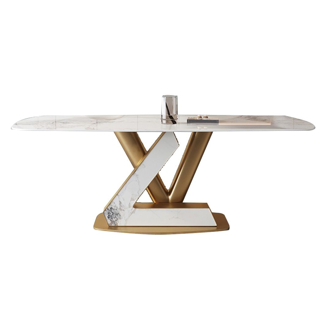 Rectangle Dining Table Set 1/4/5/7 Pcs Sintered Stone Top Table with Chairs