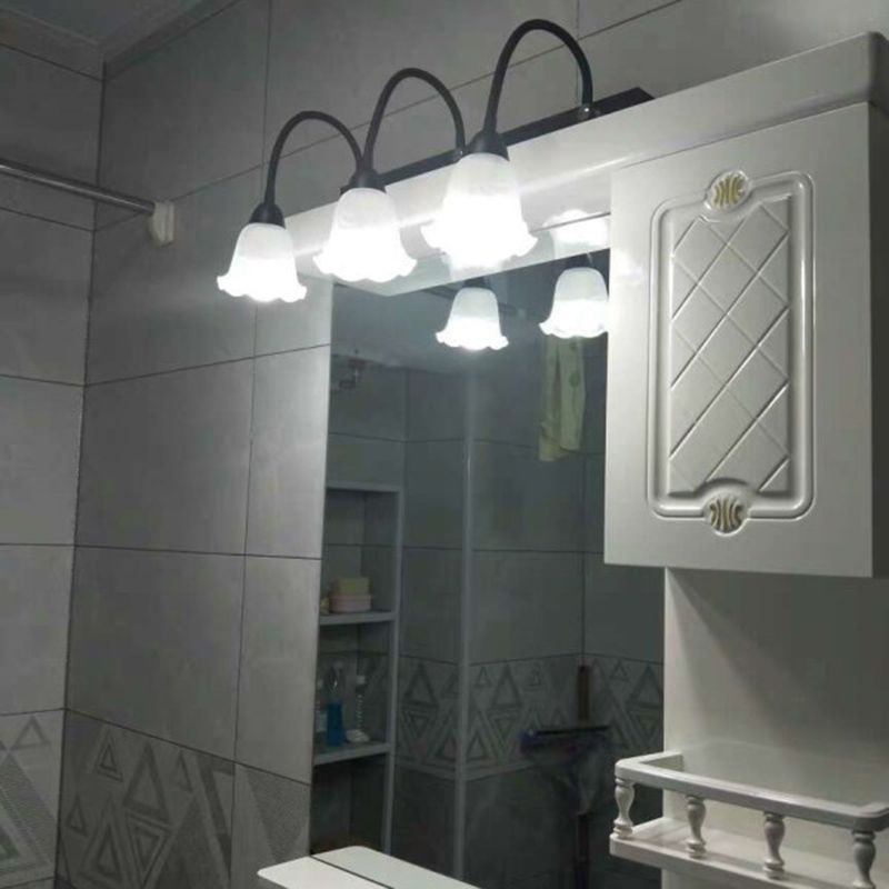 Traditional Simplicity Flower Vanity Sconce Lights Milk Glass Wall Mount Light Fixture