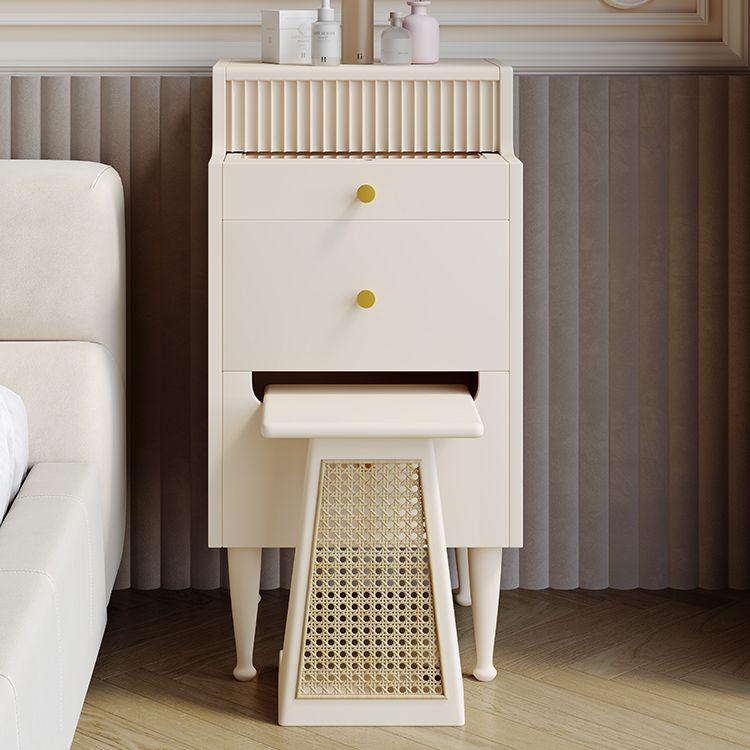 Contemporary Solid Wood Dressing Table Stool Set 2 Drawer Make-up Vanity