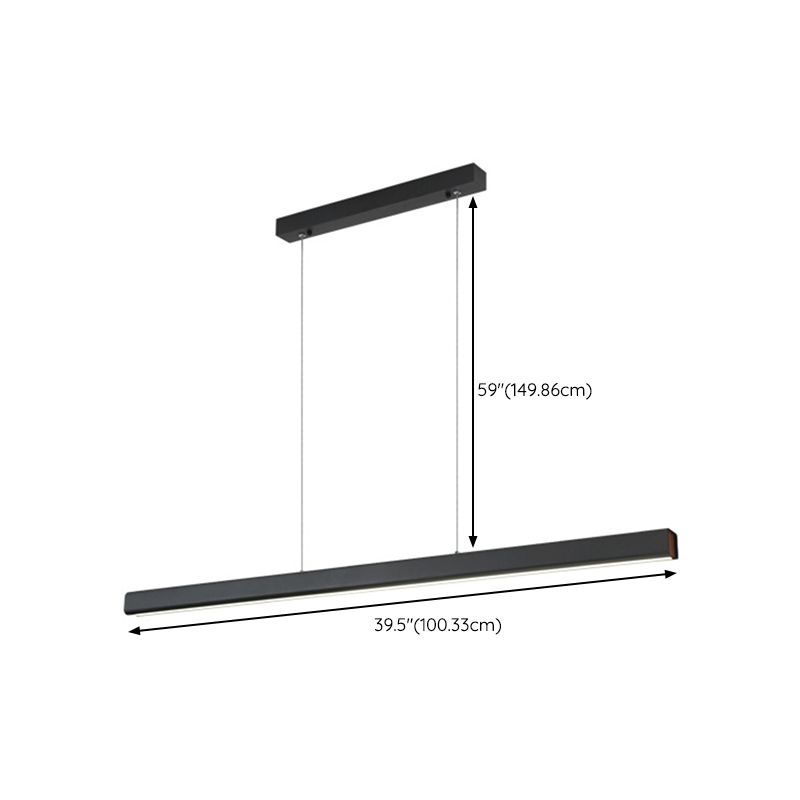 Mental Linear Hanging Light Kit Modern Pendant Lighting in Black