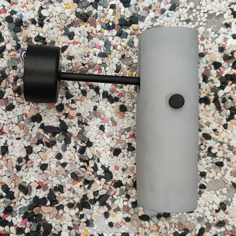 Cement Cylinder Wall Lighting Nordic Style Single-Bulb Grey Rotatable Wall Mounted Spotlight