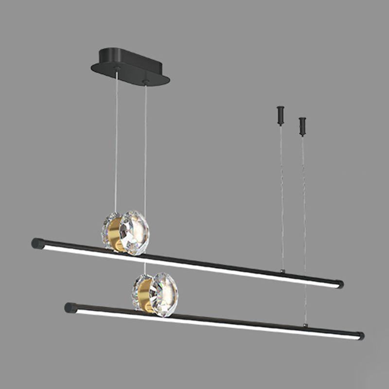 Linear Island Lights Contemporary Metal Island Lighting Fixture for Kitchen