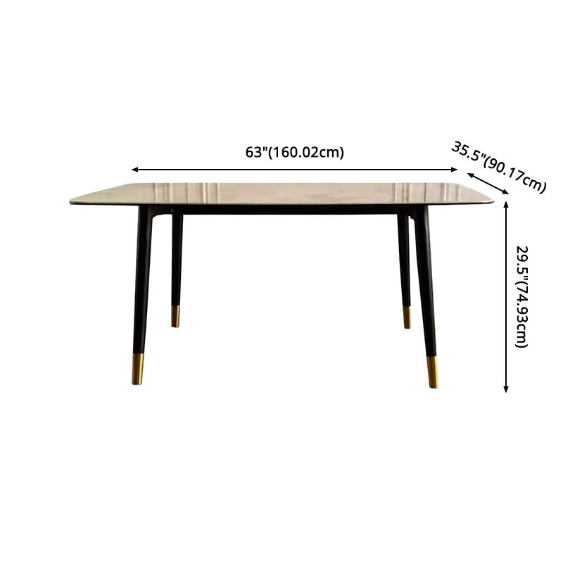 Nordic Sintered Stone Dining Room Set with Metal Base Dining Furniture for Home Use