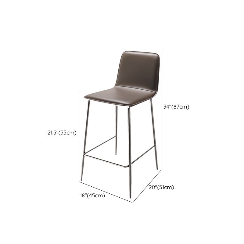 Industrial Bar Stool Leather Backrest Counter Stool for Bristol With Metal Legs