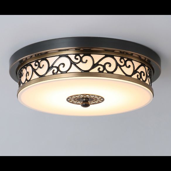 Traditionele stijl glazen inbouw plafondlamp ronde vorm inbouwverlichting voor slaapkamer