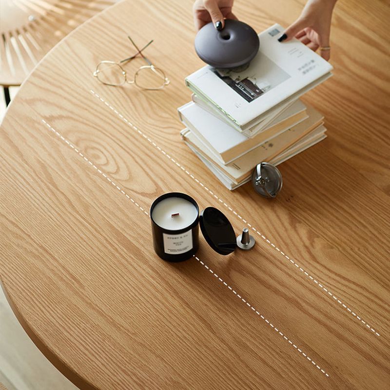 Pine and Acrylic Round Dining Table Modern Natural Dinner Table Kitchen Home