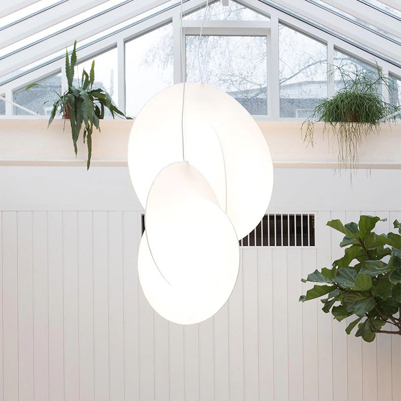 Silk moderne pendant nordique lumière 1-Light White suspendu plafond plafond pour salle à manger